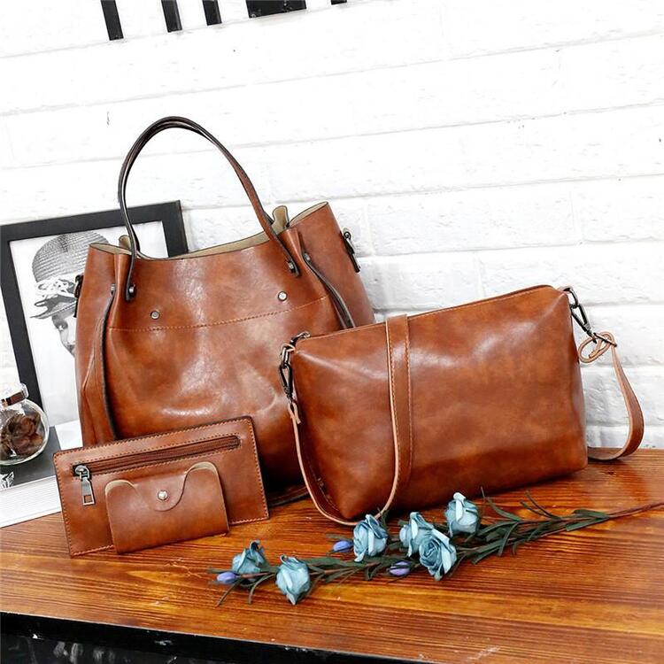Riley | Conjunto de 4 bolsos vintage de cuero suave