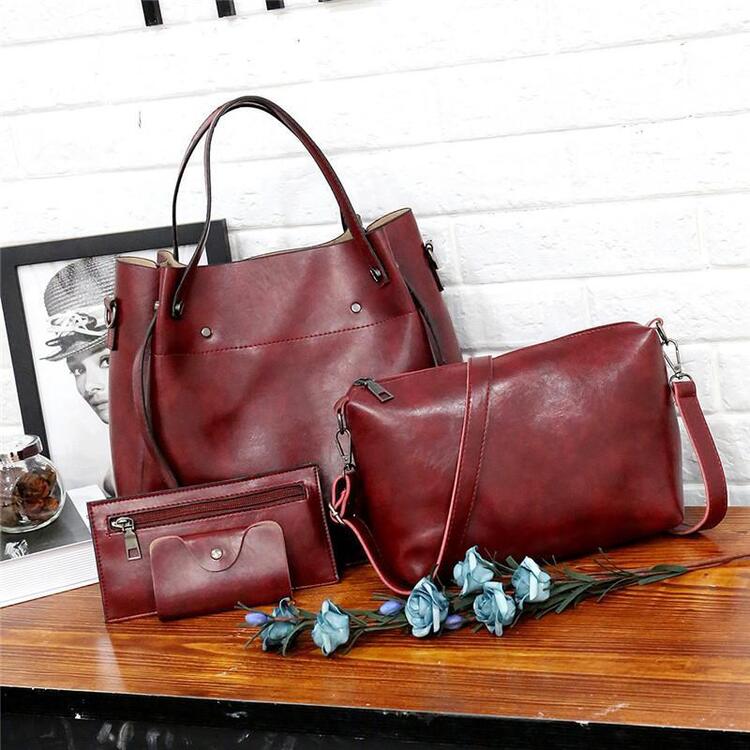 Riley | Conjunto de 4 bolsos vintage de cuero suave