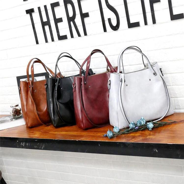 Riley | Conjunto de 4 bolsos vintage de cuero suave