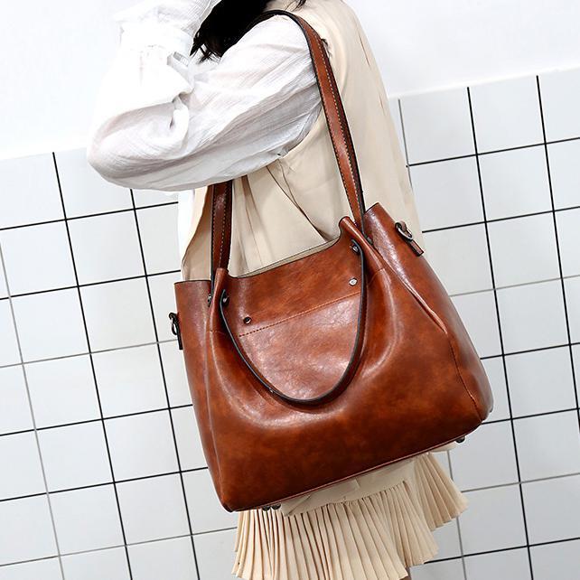 Riley | Conjunto de 4 bolsos vintage de cuero suave