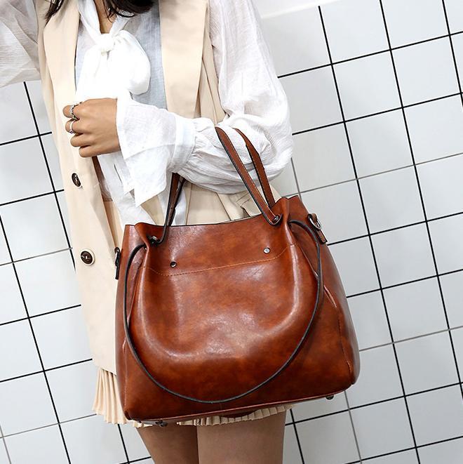 Riley | Conjunto de 4 bolsos vintage de cuero suave