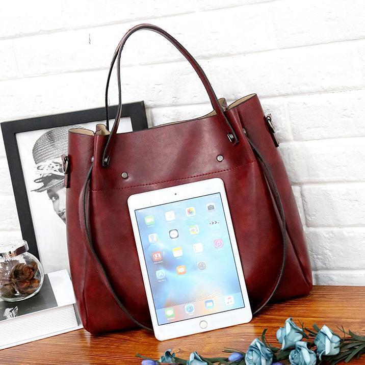 Riley | Conjunto de 4 bolsos vintage de cuero suave