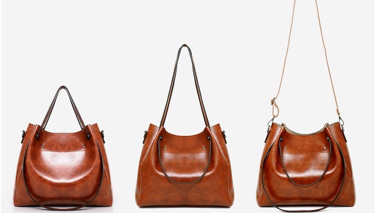 Riley | Conjunto de 4 bolsos vintage de cuero suave