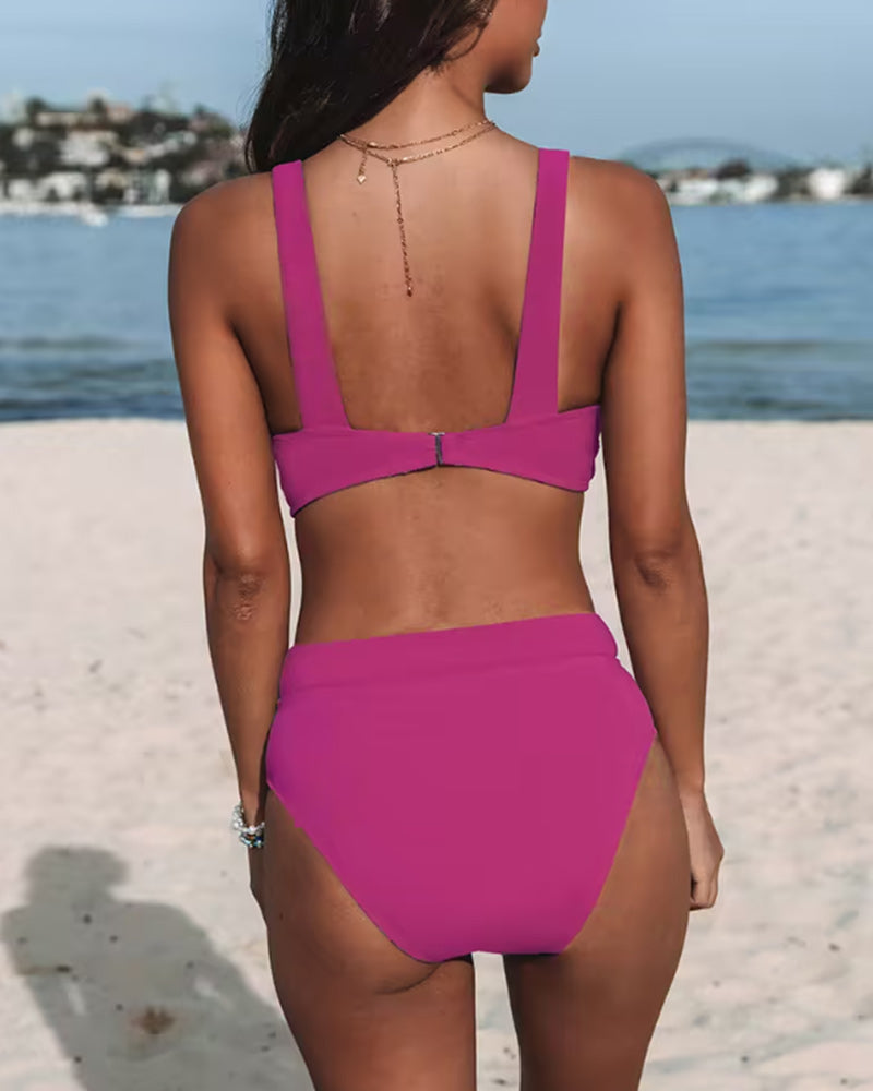 Hilde – Traje de baño liso de talle alto