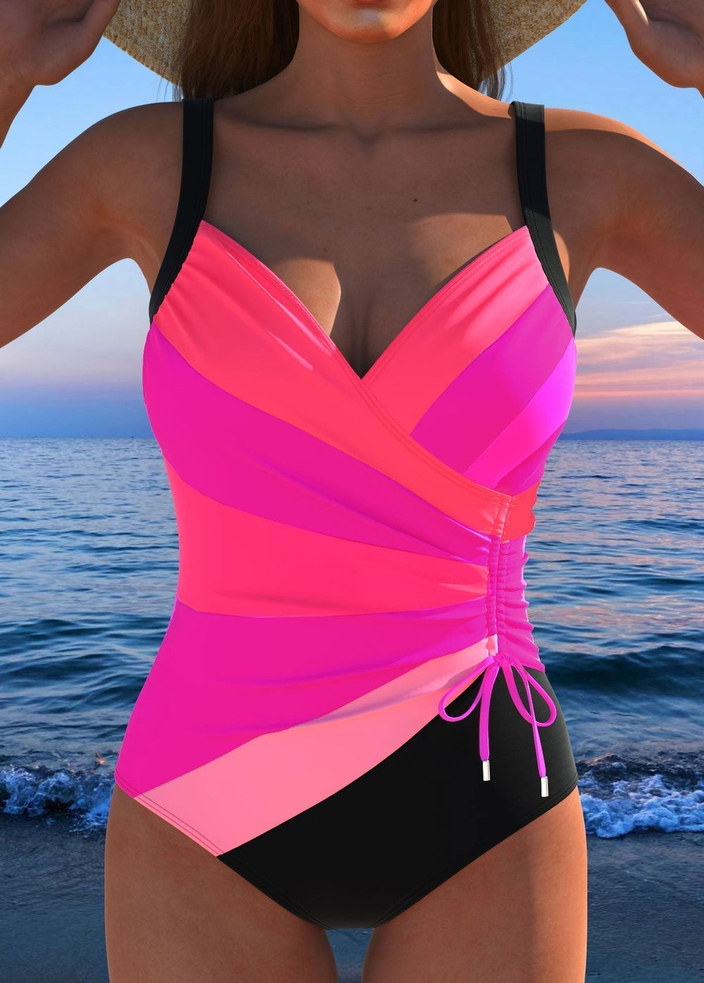 Maillot de baño de lujo con estampado colorido