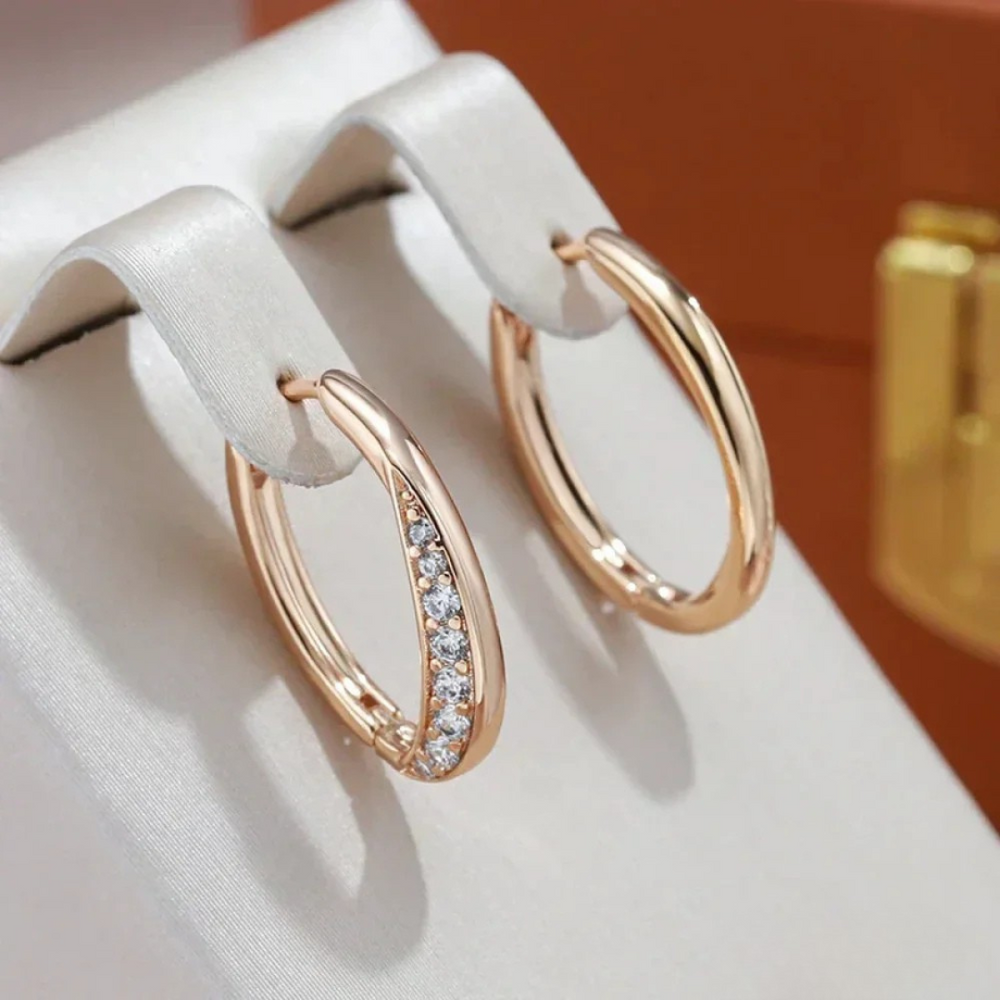 Pendientes | De aro dorados elegantes