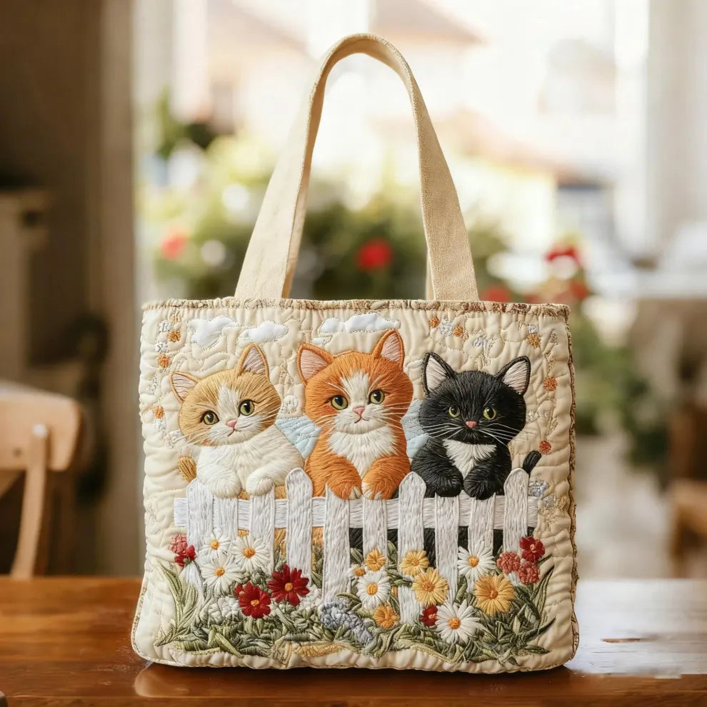 Gatitos del Jardín | Bolsa acolchada artesanal
