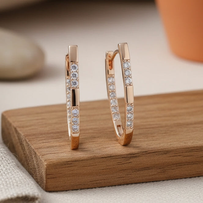 Elegantes | Pendientes de circonita cúbica en oro