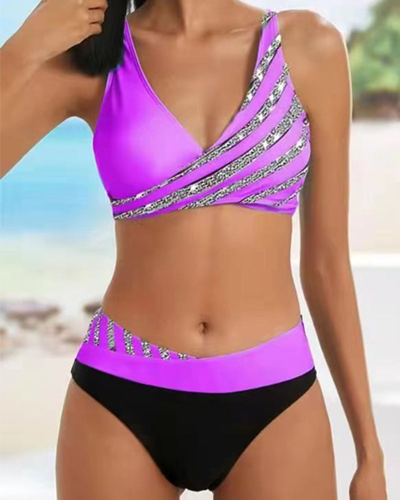 Mona – Bikini impresa en tonos cálidos