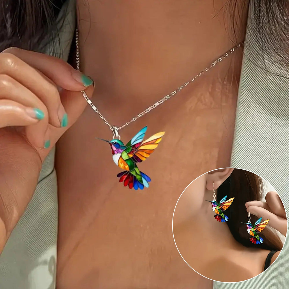 Collar | De Colibrí con Aretes de Regalo