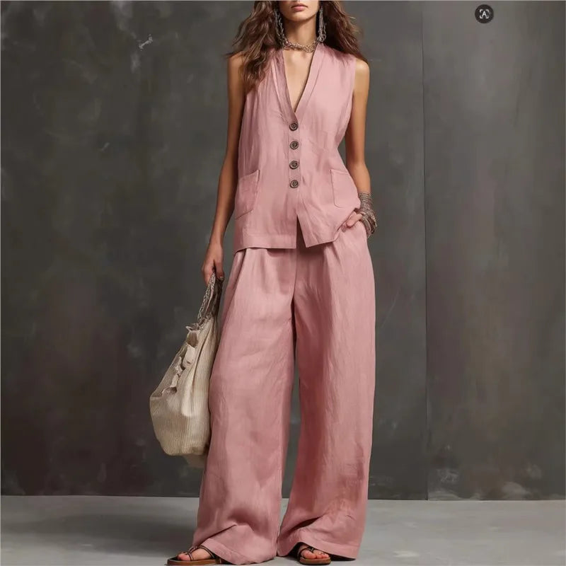 Monica | Conjunto casual de dos piezas para la oficina y el verano