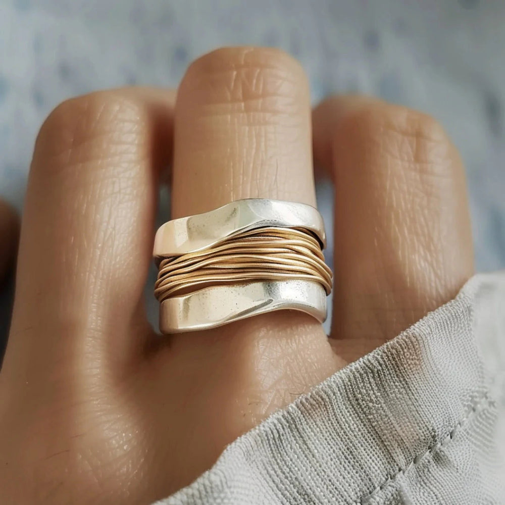 Anillo | Con cordón plateado y dorado