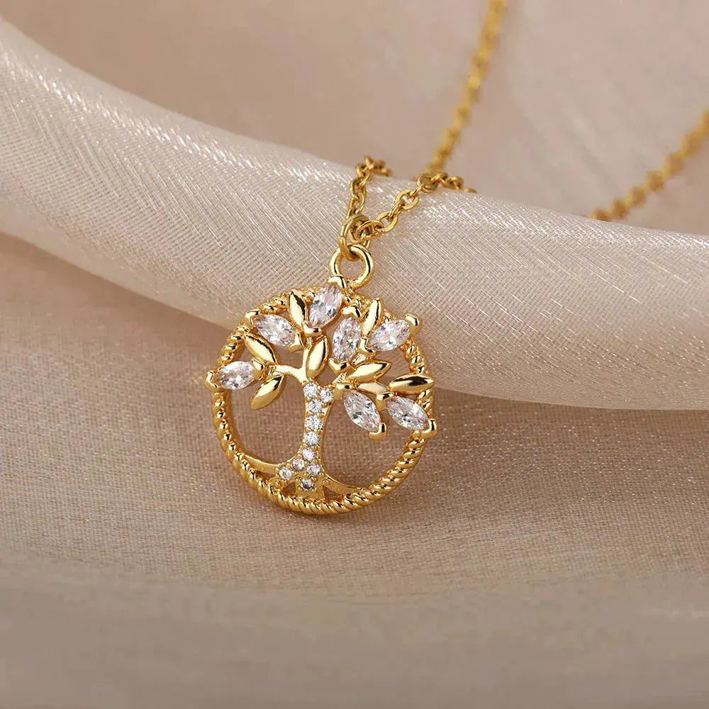 Collar | Árbol de la Vida con circonitas en oro