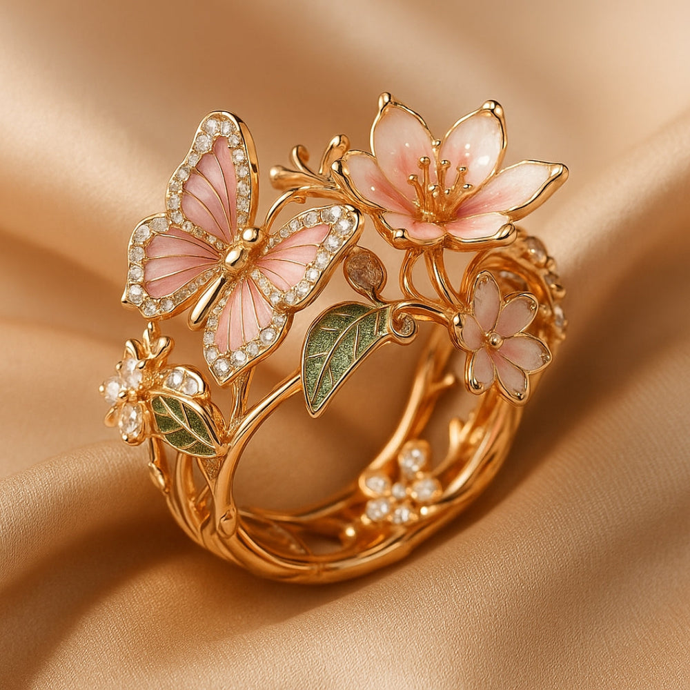 Anillo | Con circonitas y diseño de mariposa