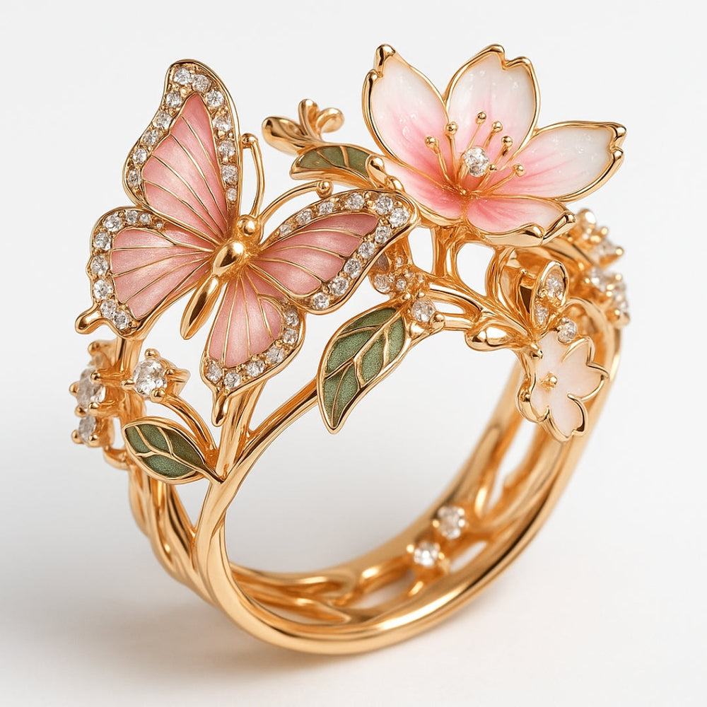 Anillo | Con circonitas y diseño de mariposa