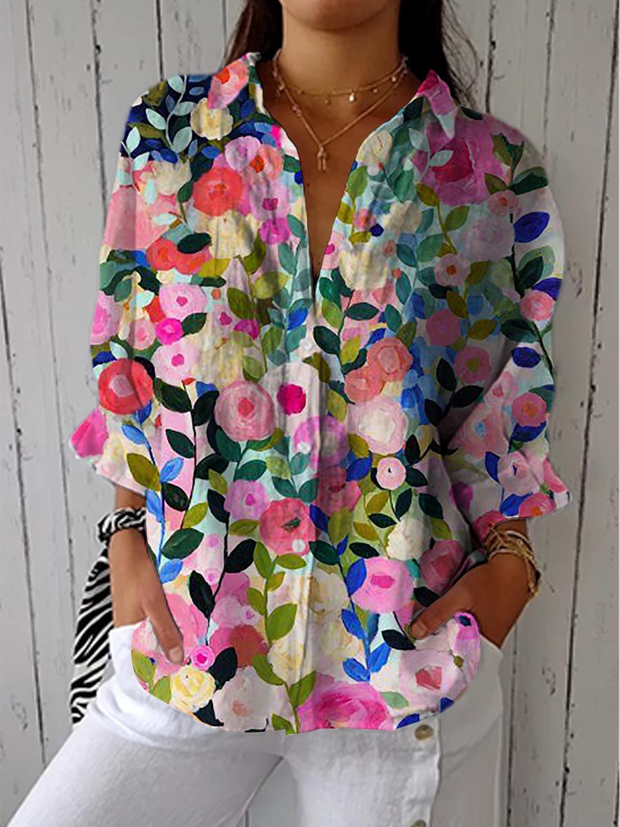 Frida | Blusa de flores multicolor