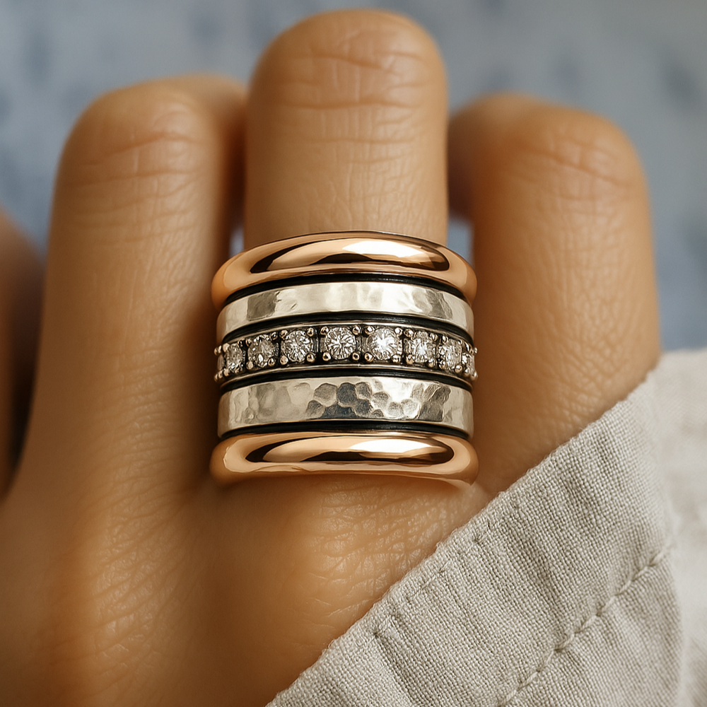 Anillo | Vintage de Oro Grueso con Capas
