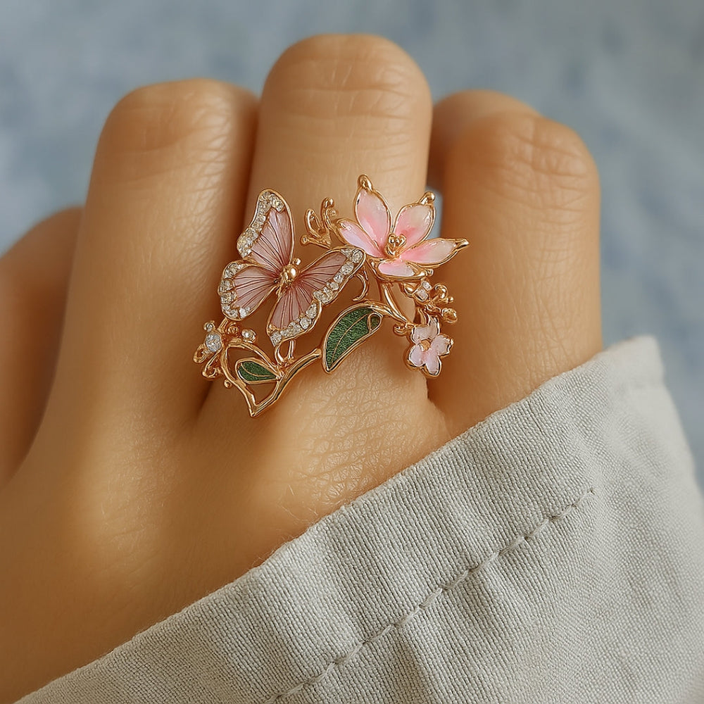 Anillo | Con circonitas y diseño de mariposa
