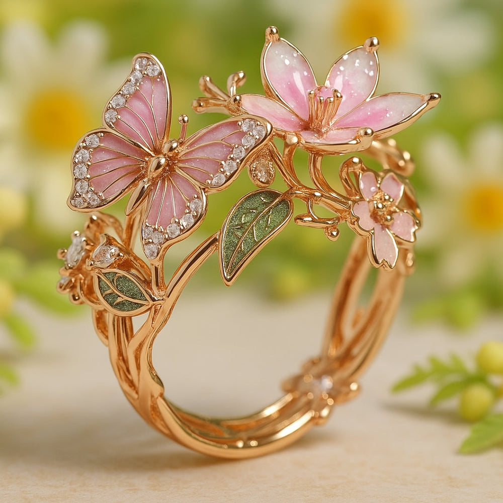 Anillo | Con circonitas y diseño de mariposa